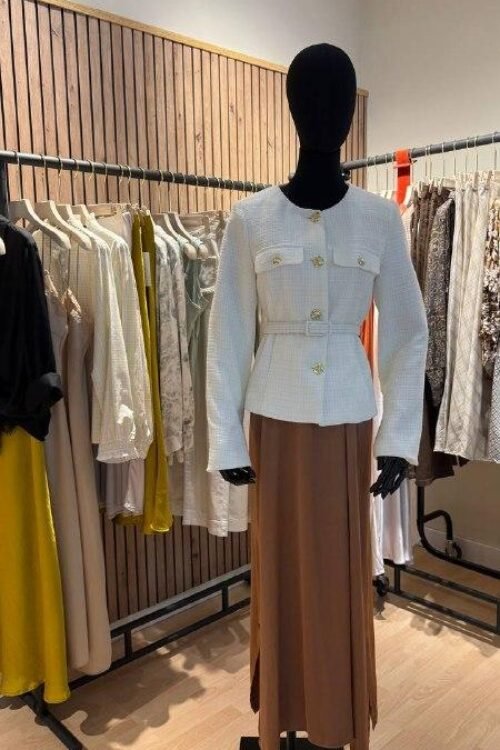 Vestido de Viscosa Camel para Mujer