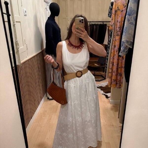 Vestido Blanco Línea A para Mujer img