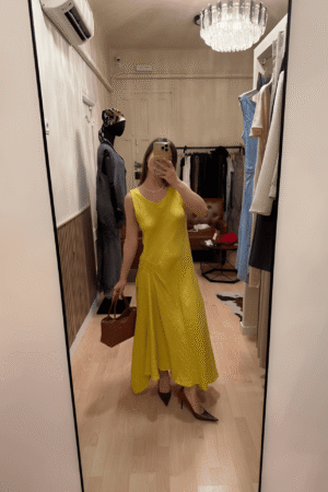 Vestido de Lino Verde Lima para Mujer img
