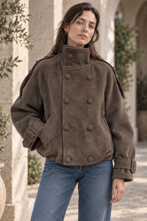 Bomber oversize de ante sintético