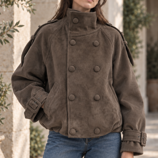Bomber oversize de ante sintético