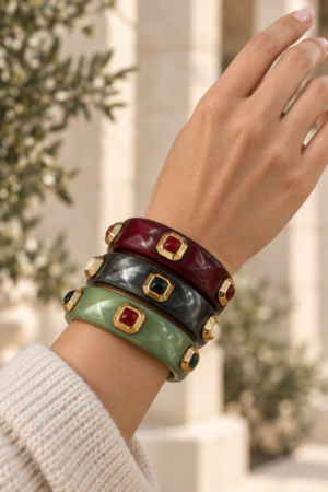 Brazalete XL con piedras de colores
