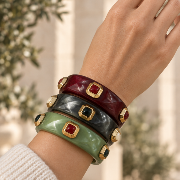 Brazalete XL con piedras de colores