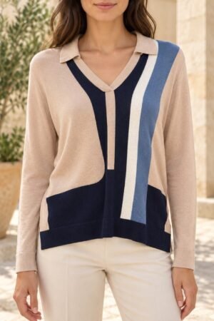 Jersey polo fino combinado