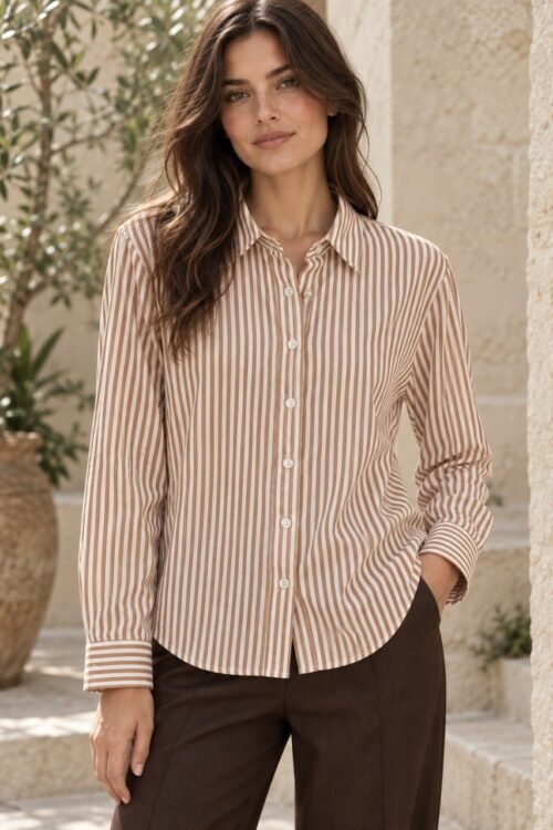Camisa de algodón a rayas