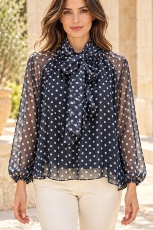 Blusa de gasa con lazo