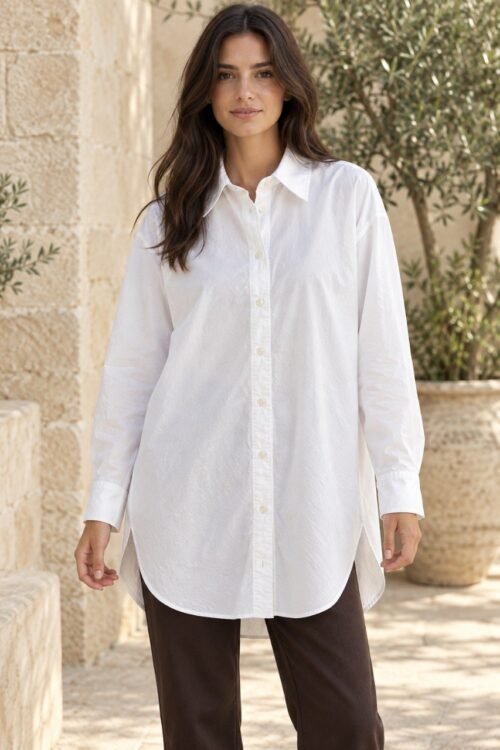 Camisa larga de algodón